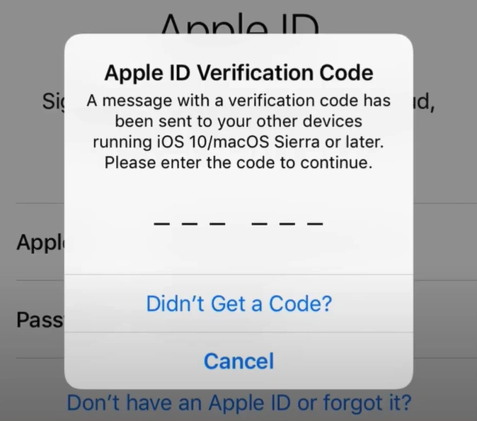  If you receive a verification code