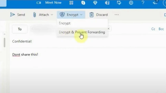 Click on the Encrypt dropdown