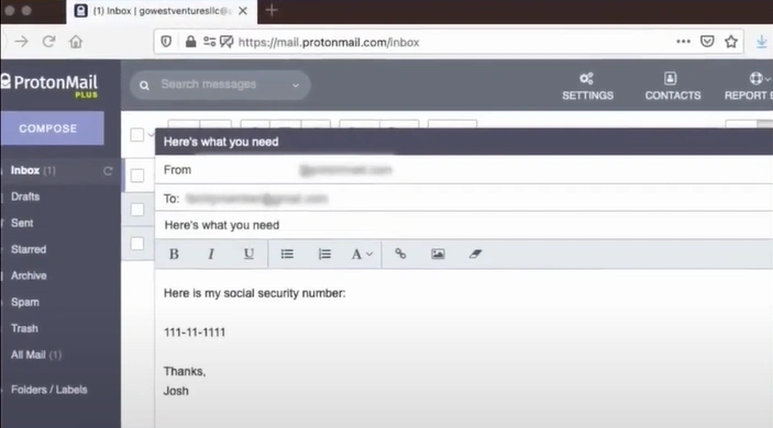 Open your Proton Mail account 