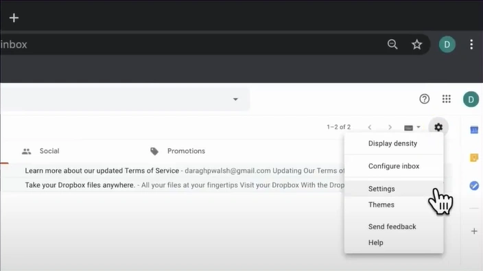 Click on Settings