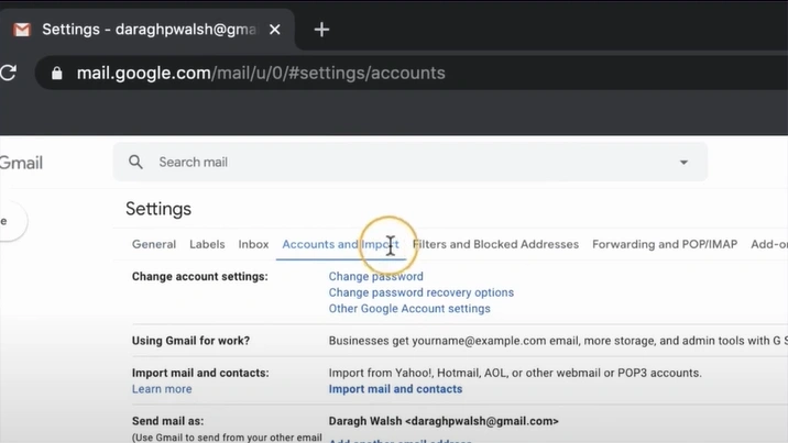 Select the Accounts and Import