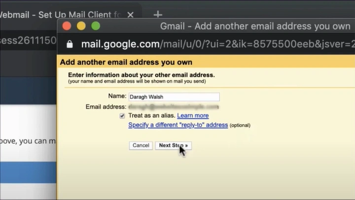 Write an account name and proceed