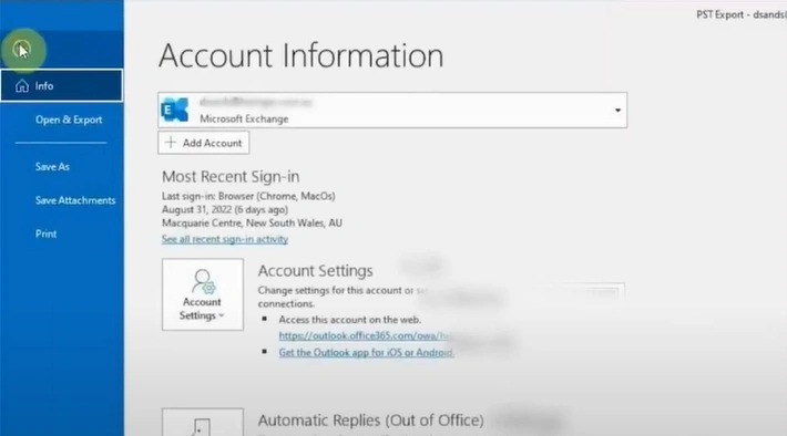 Launch Outlook and click File