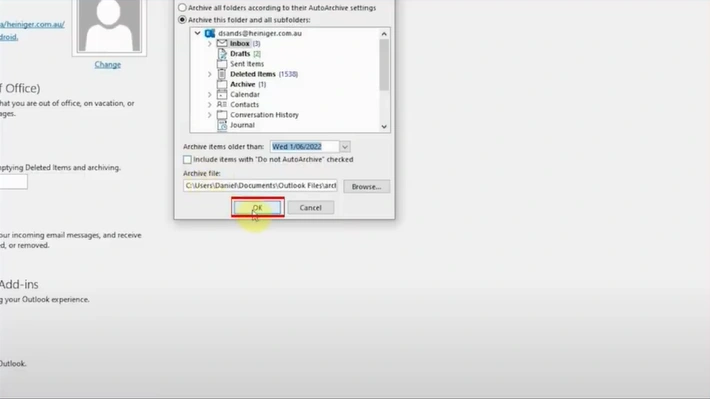 Click on OK