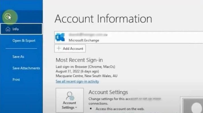 top-left corner of the screen