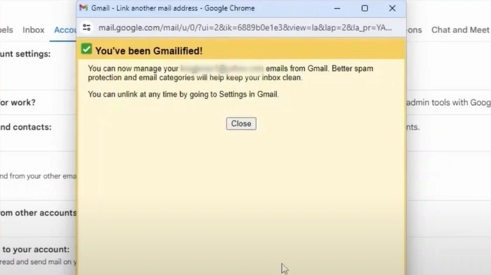 After successfully adding the Yahoo