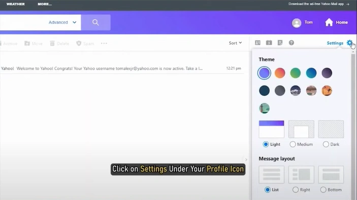 Open your Yahoo Mail