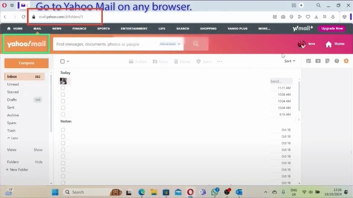 Open your browser and go to your Yahoo Mail