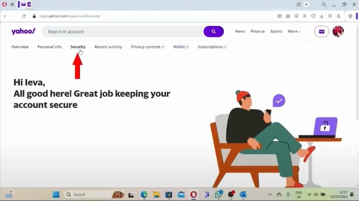 Open the Security tab