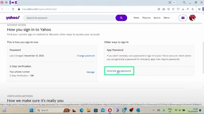Click “Generate app password