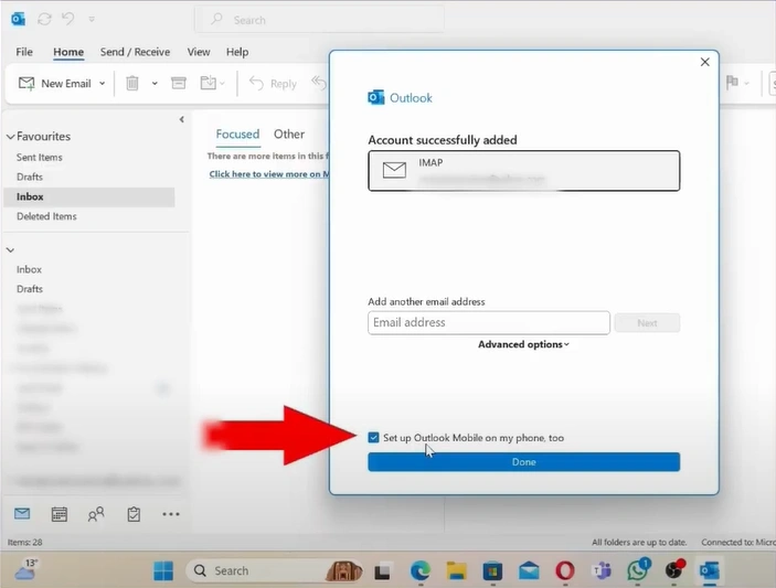Set up Outlook Mobile on my phone