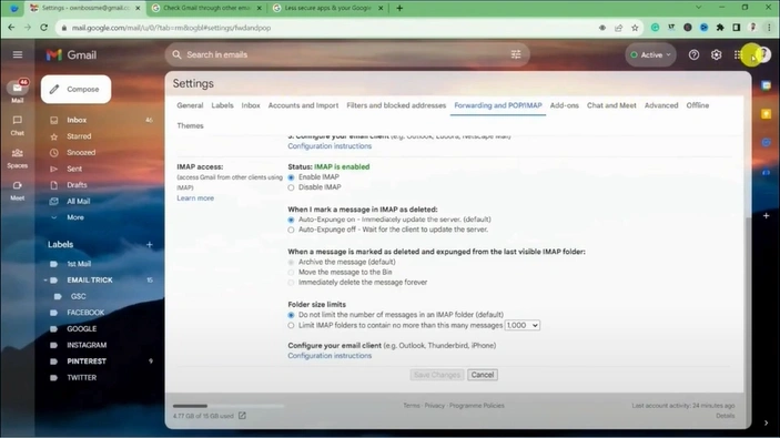 Open your Gmail account and click
