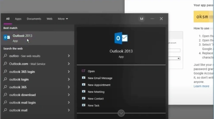 Open your Outlook and click on Next