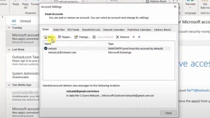 Account Settings window