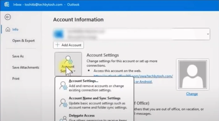 Open Account Settings