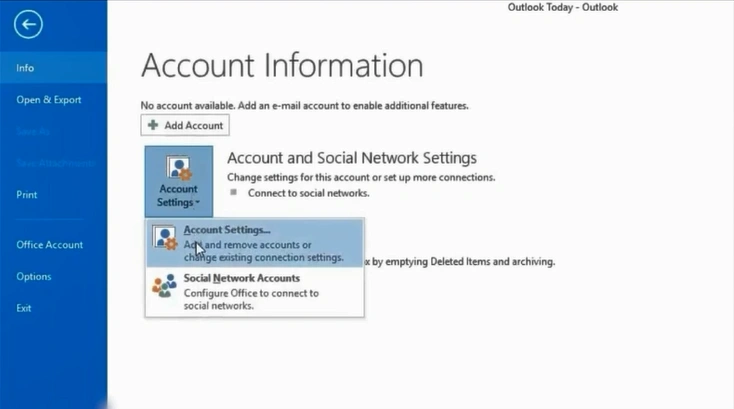 Click on Account Settings
