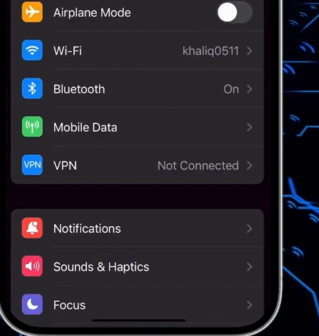 open Settings
