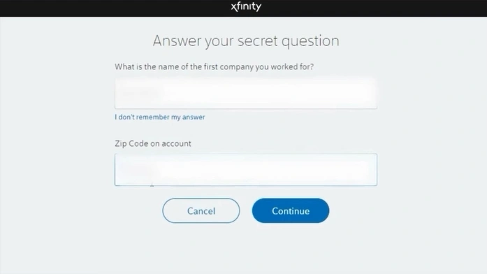 Answer the security question 