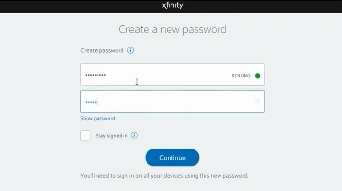 Enter a new password