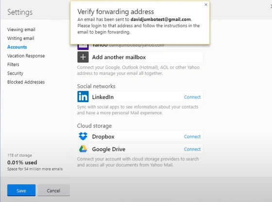 verification email will be sent 