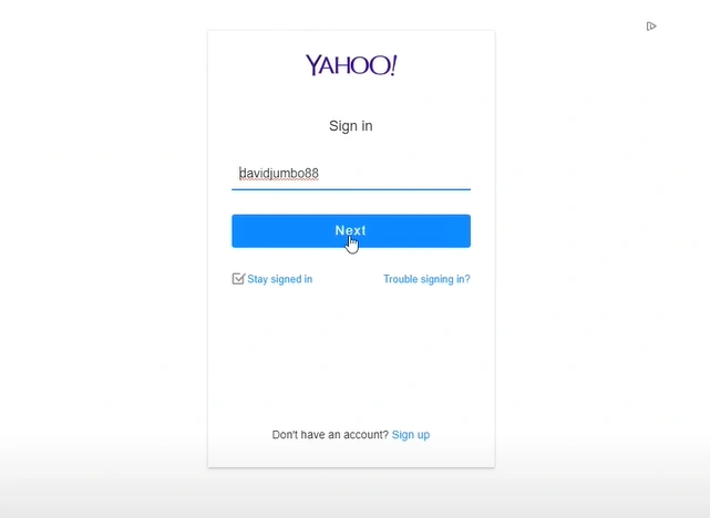 enter your Yahoo Mail password