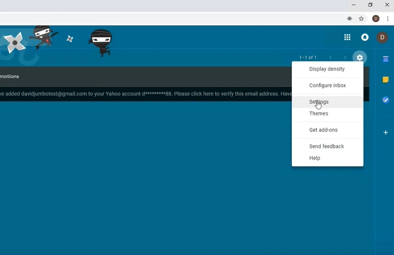 Click the Settings option