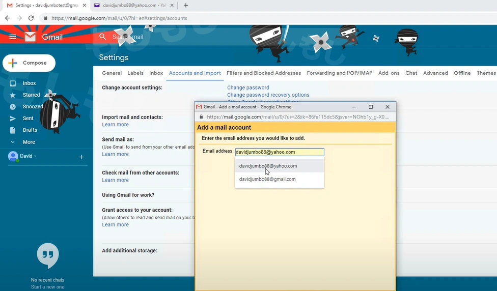 Type in the email address in the given field