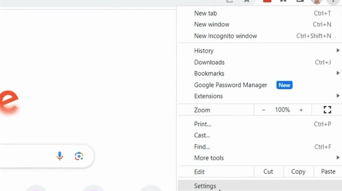 Click on Settings