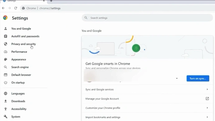 Open the Privacy and Security folder
