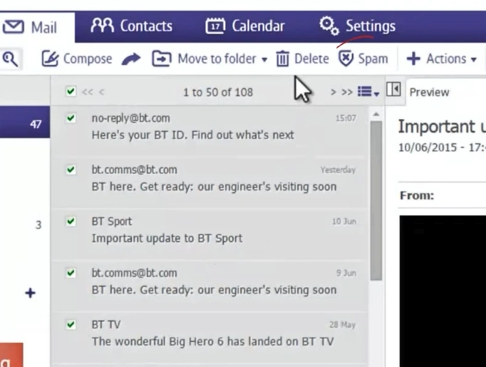 Click on the Spam option