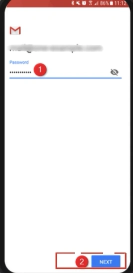 Enter your email password