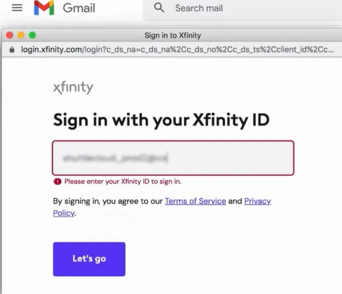 Enter your Xfinity ID again 