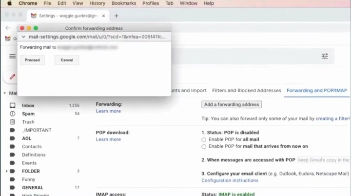 Confirm Forwarding Address