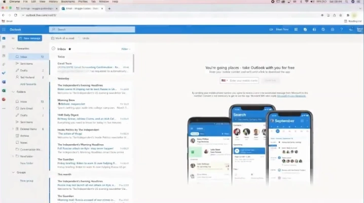 Open Outlook and check the confirmation