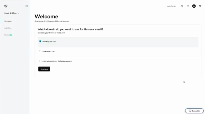 Select the domain for which you want