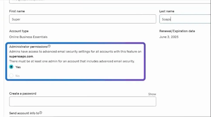 Select Administrator Settings