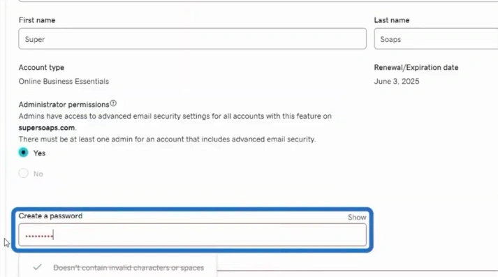 Create a password