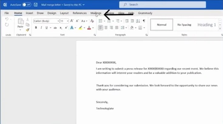Open your Microsoft Word document