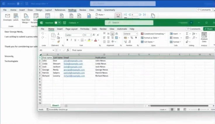 Go back to the spreadsheet