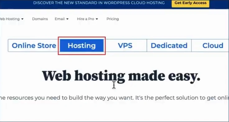 Click on the Hosting
