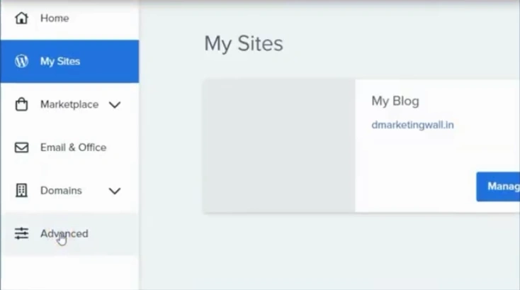 Open the Advanced tab from the left navigation menu