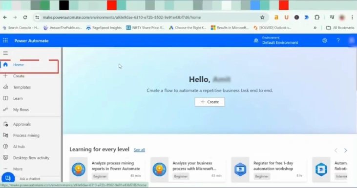 Click on the Home tab