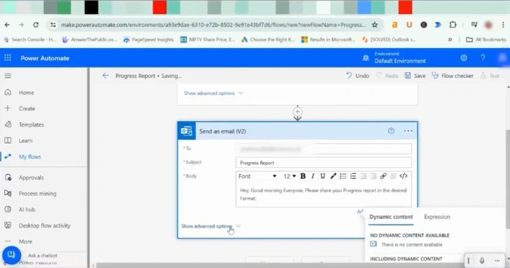 Click on Show advanced options