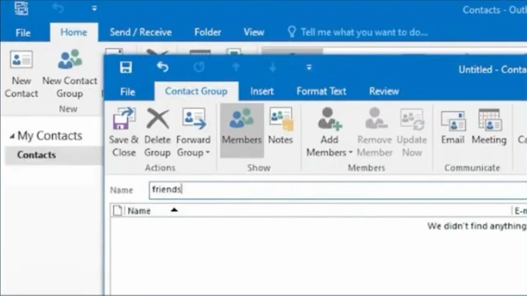 In the Contact Group Window