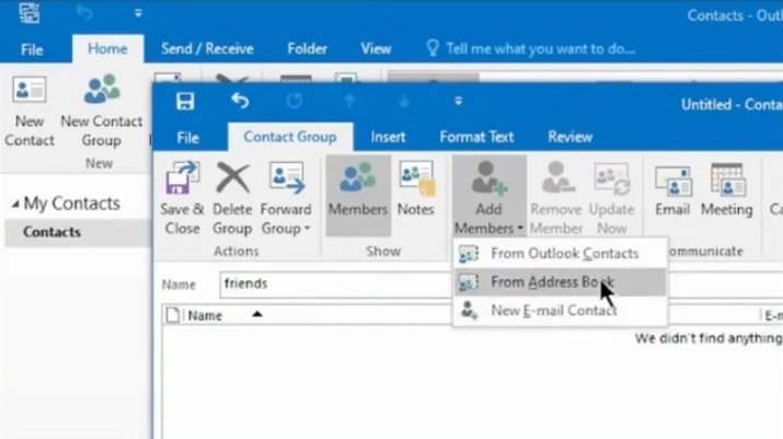 Select your option to add members