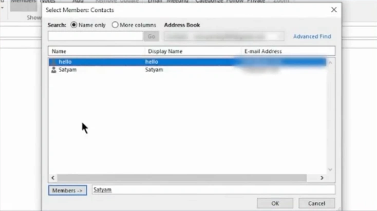 Select the contact and click on Members.