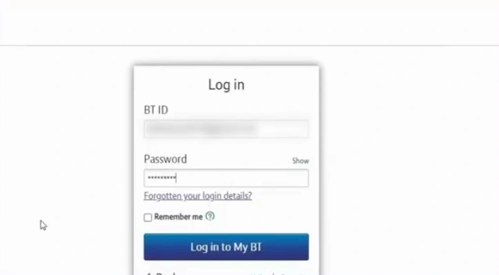 Login to your BTinterent Account