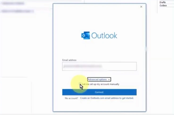 Let me set up my account manuall