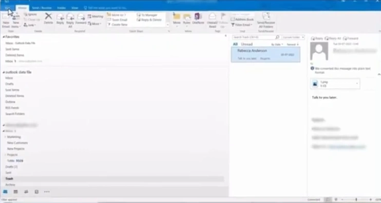 open the Outlook app on your system