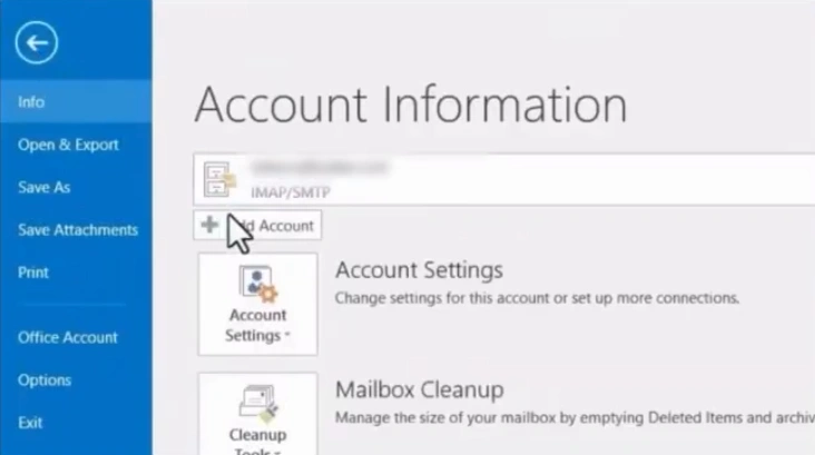 Click on Add Account